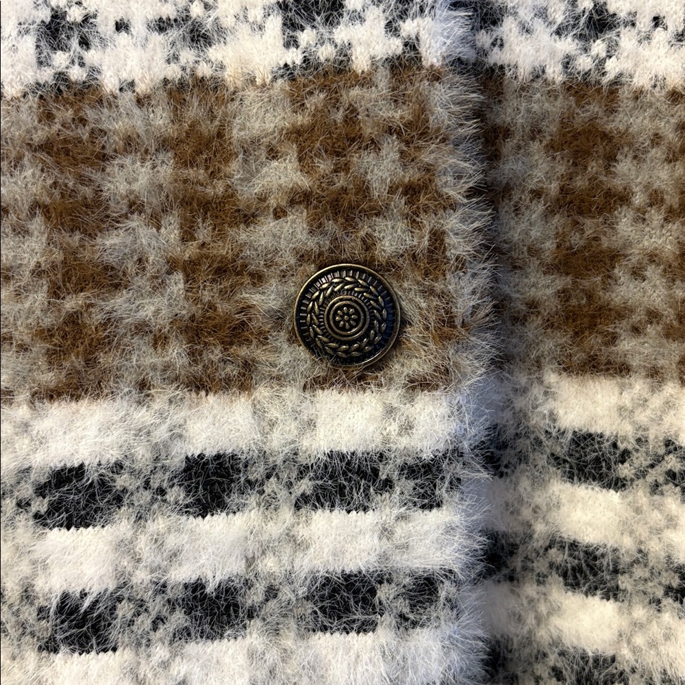 NVLT Brown and Cream Plaid Bomber Jacket NWOT - Picture 7 of 13